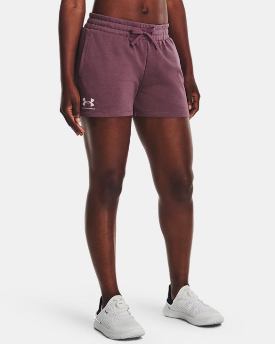 Women's UA Rival Terry Shorts, Purple, pdpMainDesktop image number 0